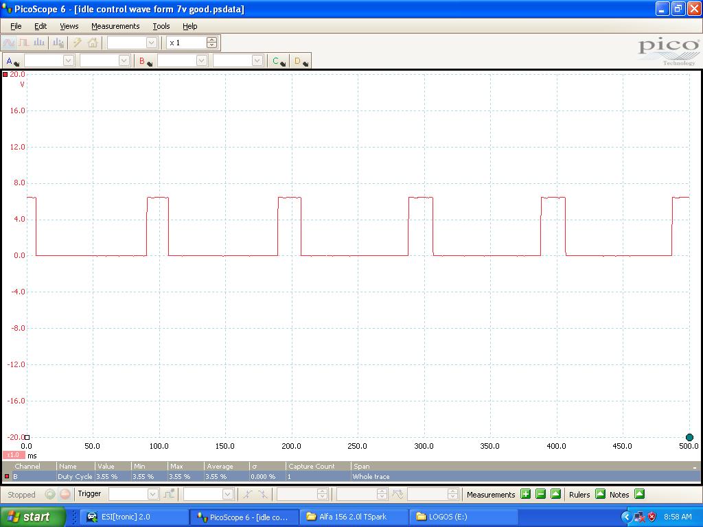 Good throttle-motor waveform