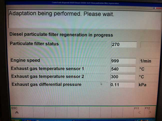 Burn-off finished on the scan tool