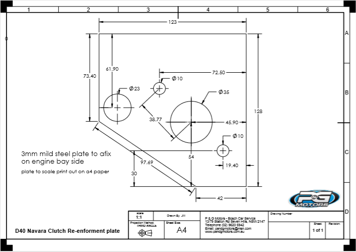 CAD plate drawing
